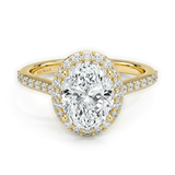 Classic Oval Diamond Halo Engagement Ring, thumbnail 1