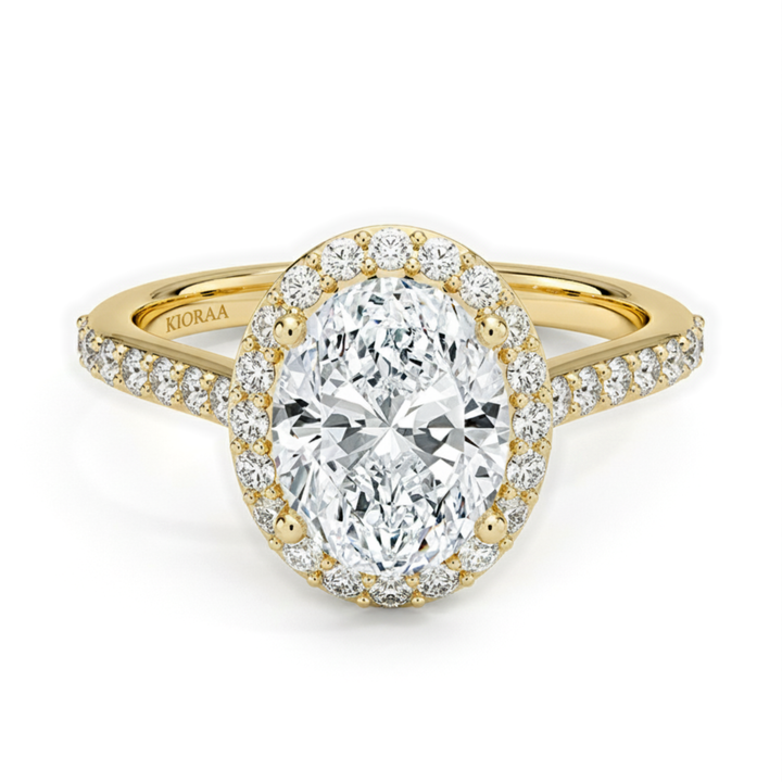 Classic Oval Diamond Halo Engagement Ring