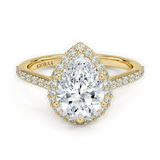 Classic Pear Diamond Halo Engagement Ring, thumbnail 1