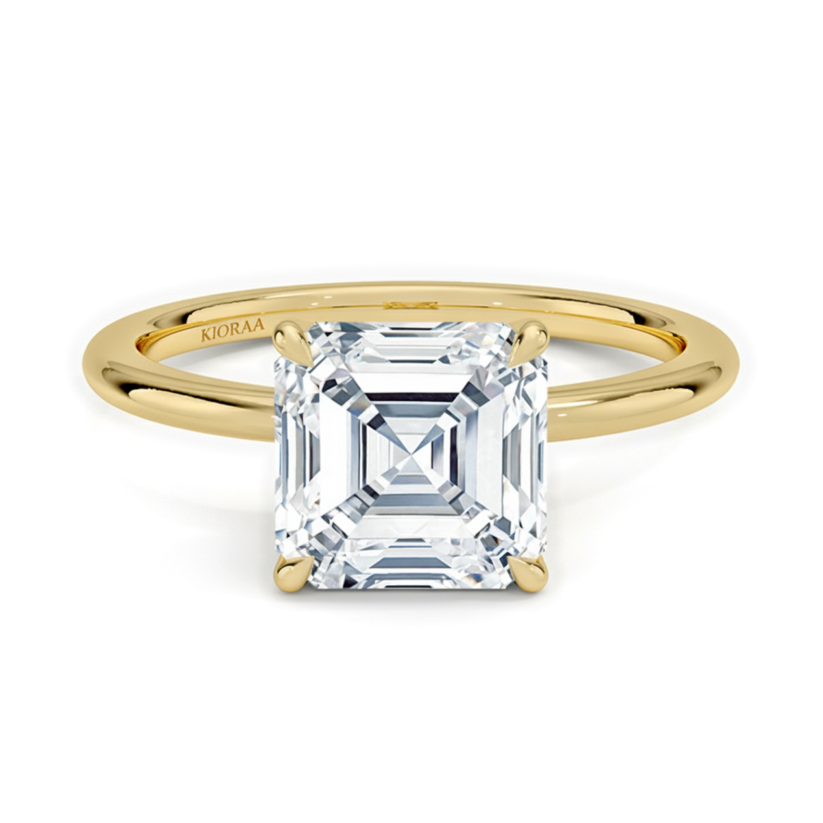 Classic Petal Asscher Solitaire Engagement Ring