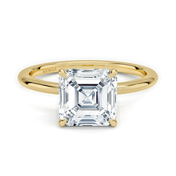 Classic Petal Asscher Solitaire Engagement Ring