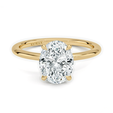 Classic Petal Oval Solitaire Engagement Ring, thumbnail 1