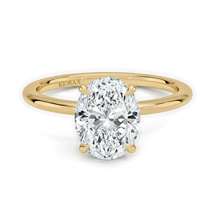 Classic Petal Oval Solitaire Engagement Ring