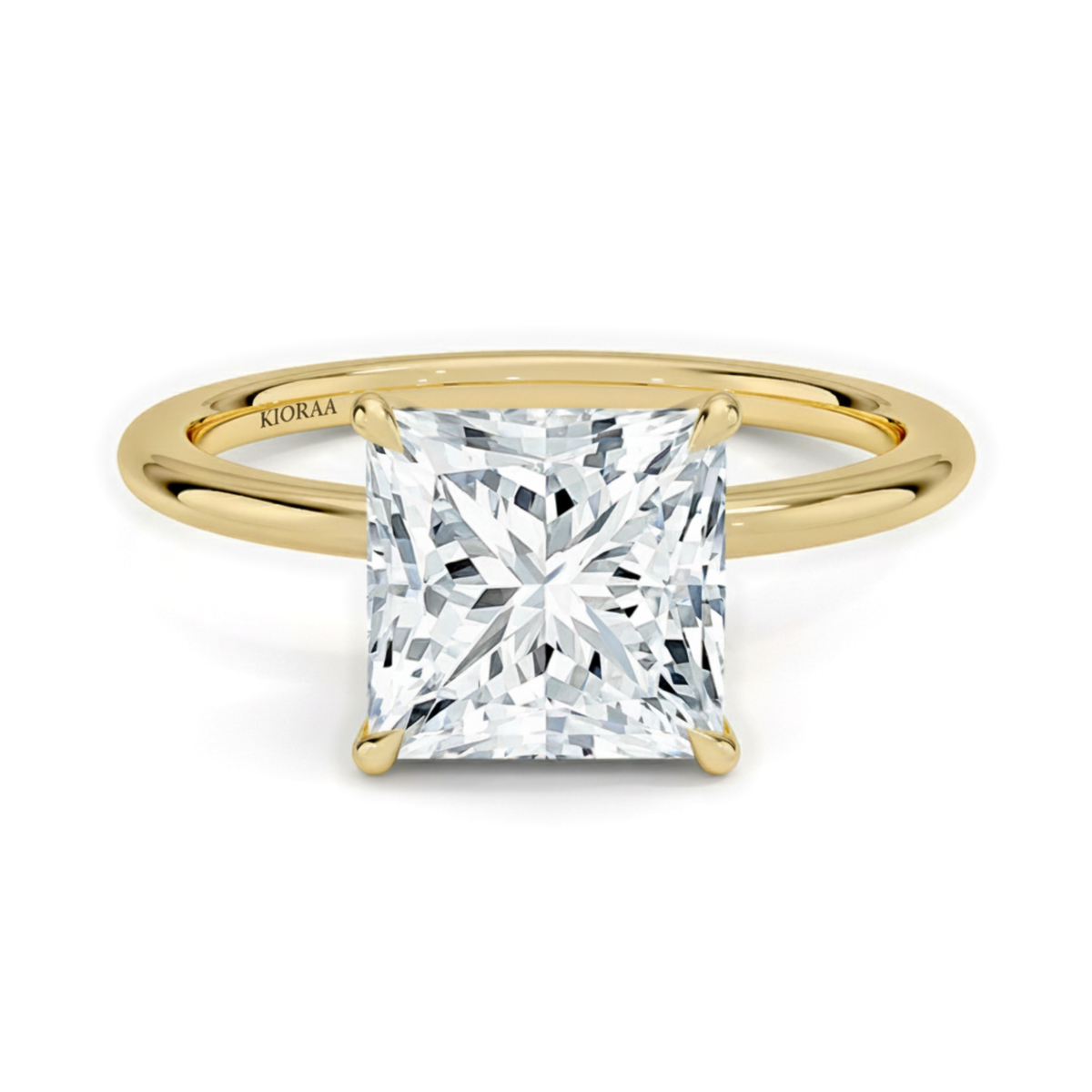 Classic Petal Princess  Solitaire Engagement Ring