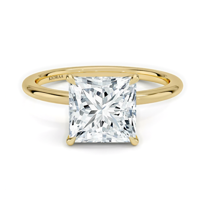 Classic Petal Princess  Solitaire Engagement Ring