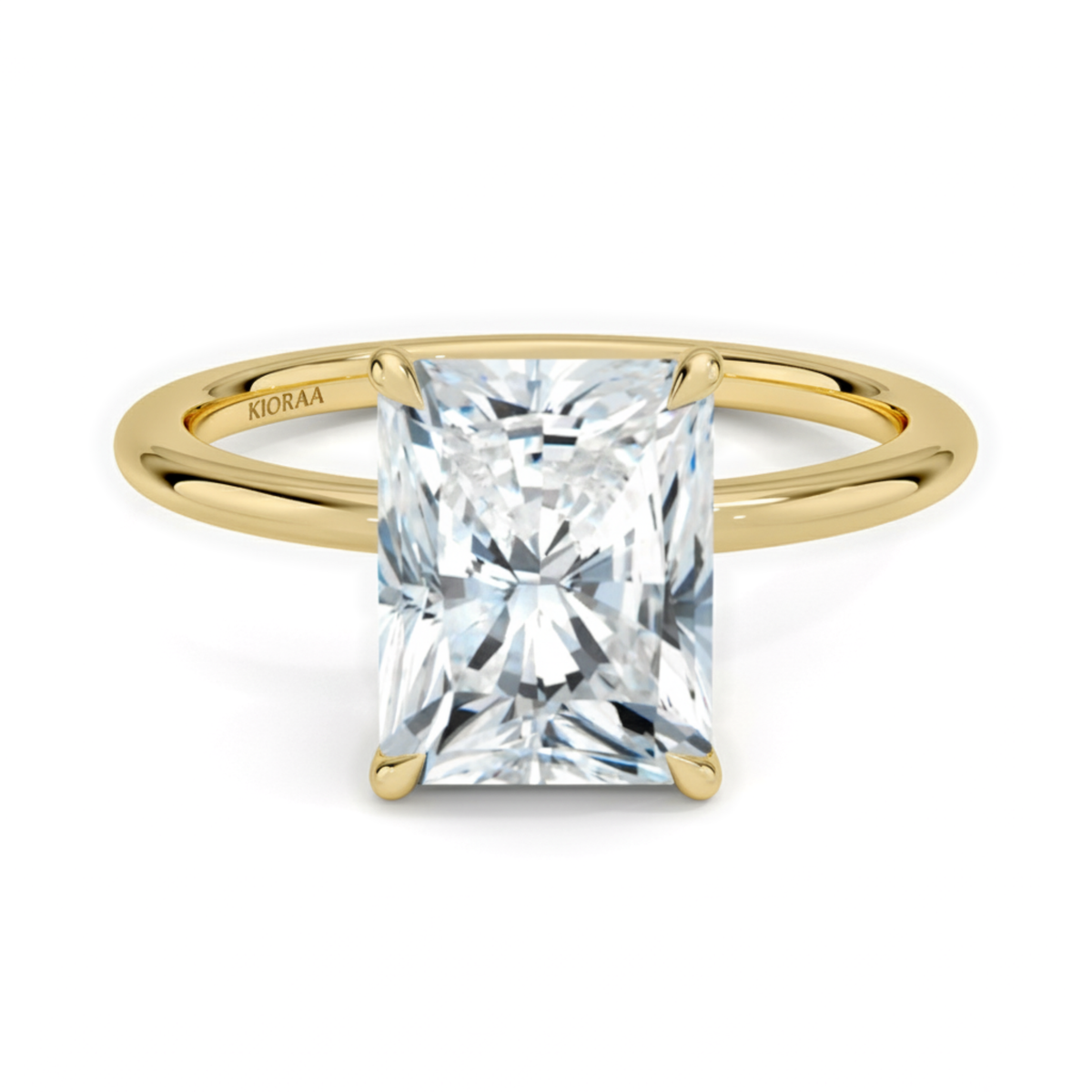 Classic Petal Radiant Solitaire Engagement Ring