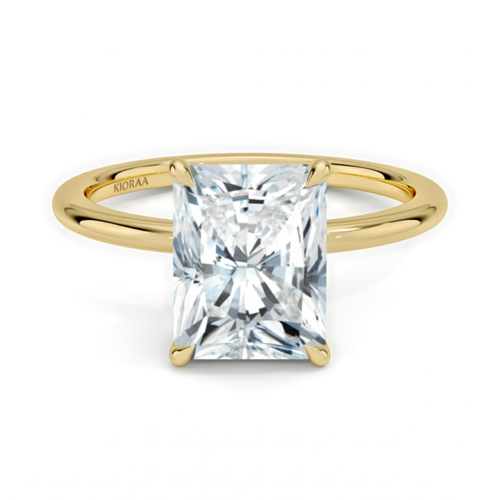 Classic Petal Radiant Solitaire Engagement Ring