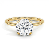 Classic Petal Round Solitaire  Engagement Ring Double Prong Setting, thumbnail 1