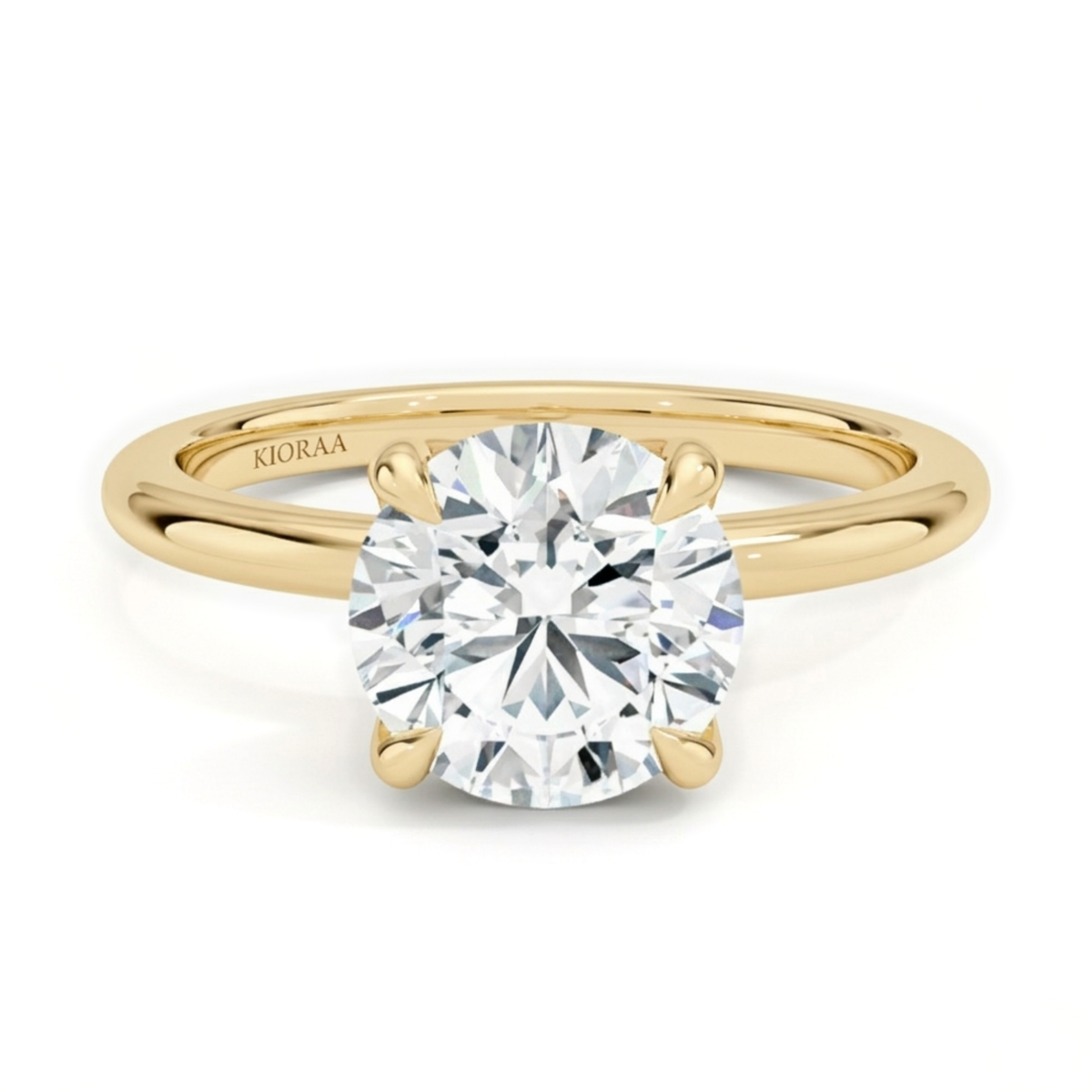 Classic Petal Round Solitaire Engagement Ring