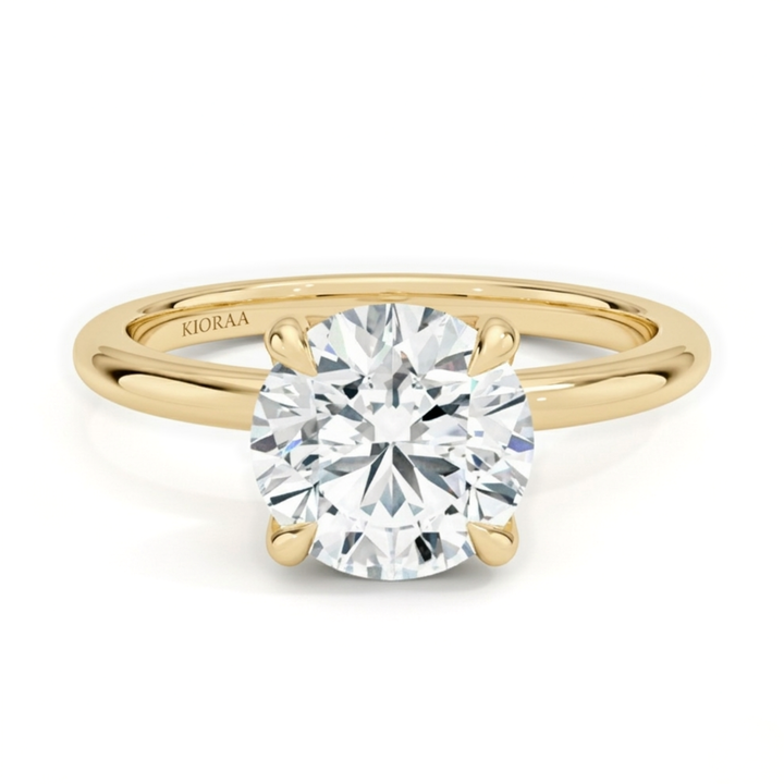 Classic Petal Round Solitaire Engagement Ring