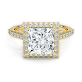 Classic Princess Diamond Halo Engagement Ring, thumbnail 1