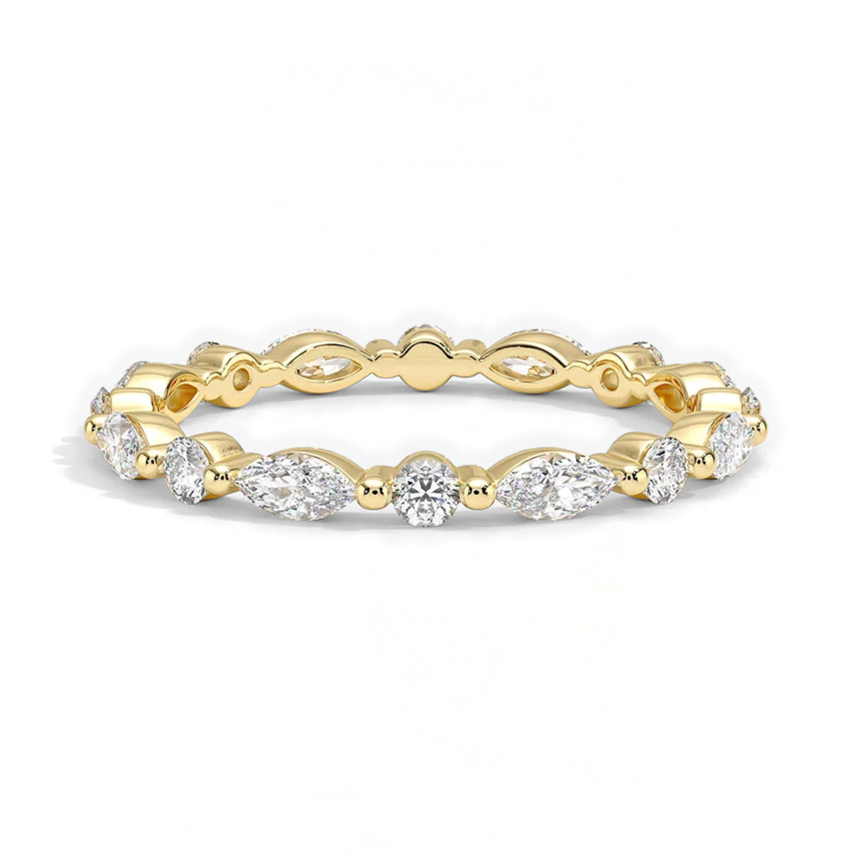 Classic Round and Marquise Eternity Wedding Ring