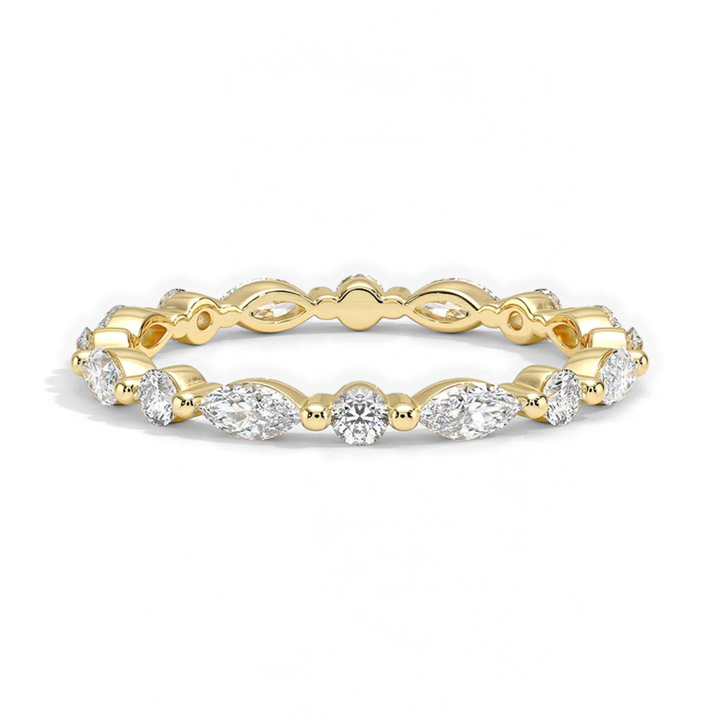 Classic Round and Marquise Eternity Wedding Ring
