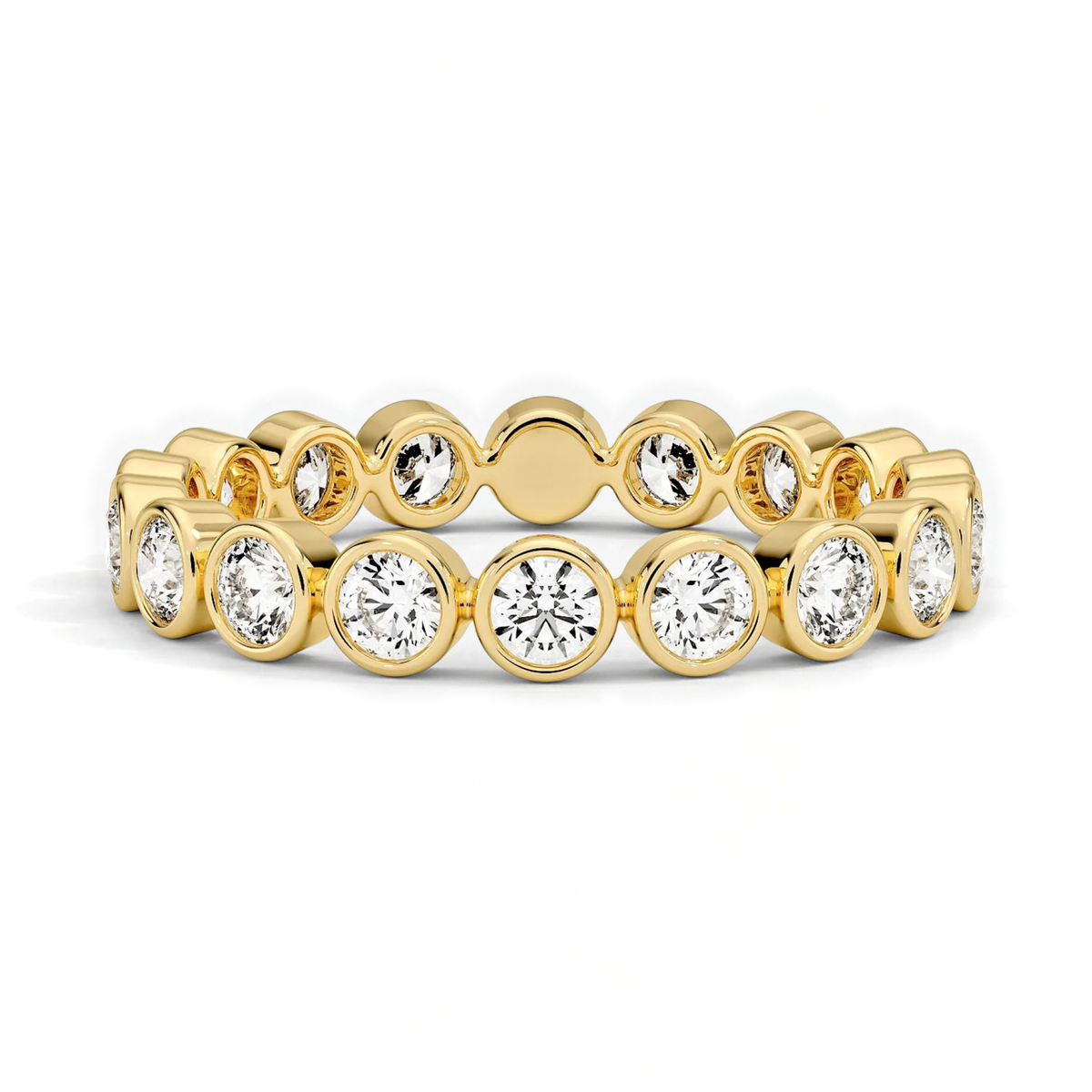 Classic Round Bezel Set Eternity Wedding Ring