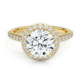 Classic Round Diamond Halo Engagement Ring, thumbnail 1