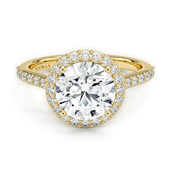 Classic Round Diamond Halo Engagement Ring