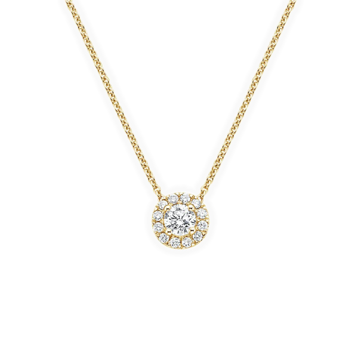 Classic Round Diamond Halo Pendant