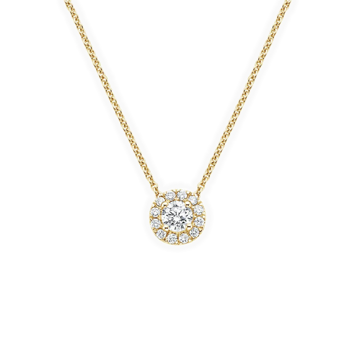 Classic Round Diamond Halo Pendant