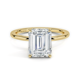 Classic Simple Emerald  Solitaire Engagement Ring, thumbnail 1