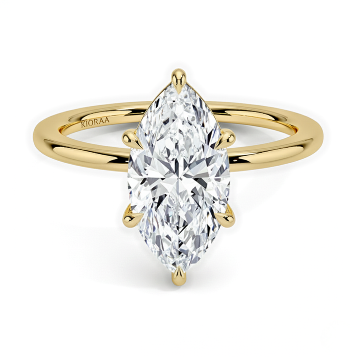 Classic Simple Marquise Solitaire Engagement Ring