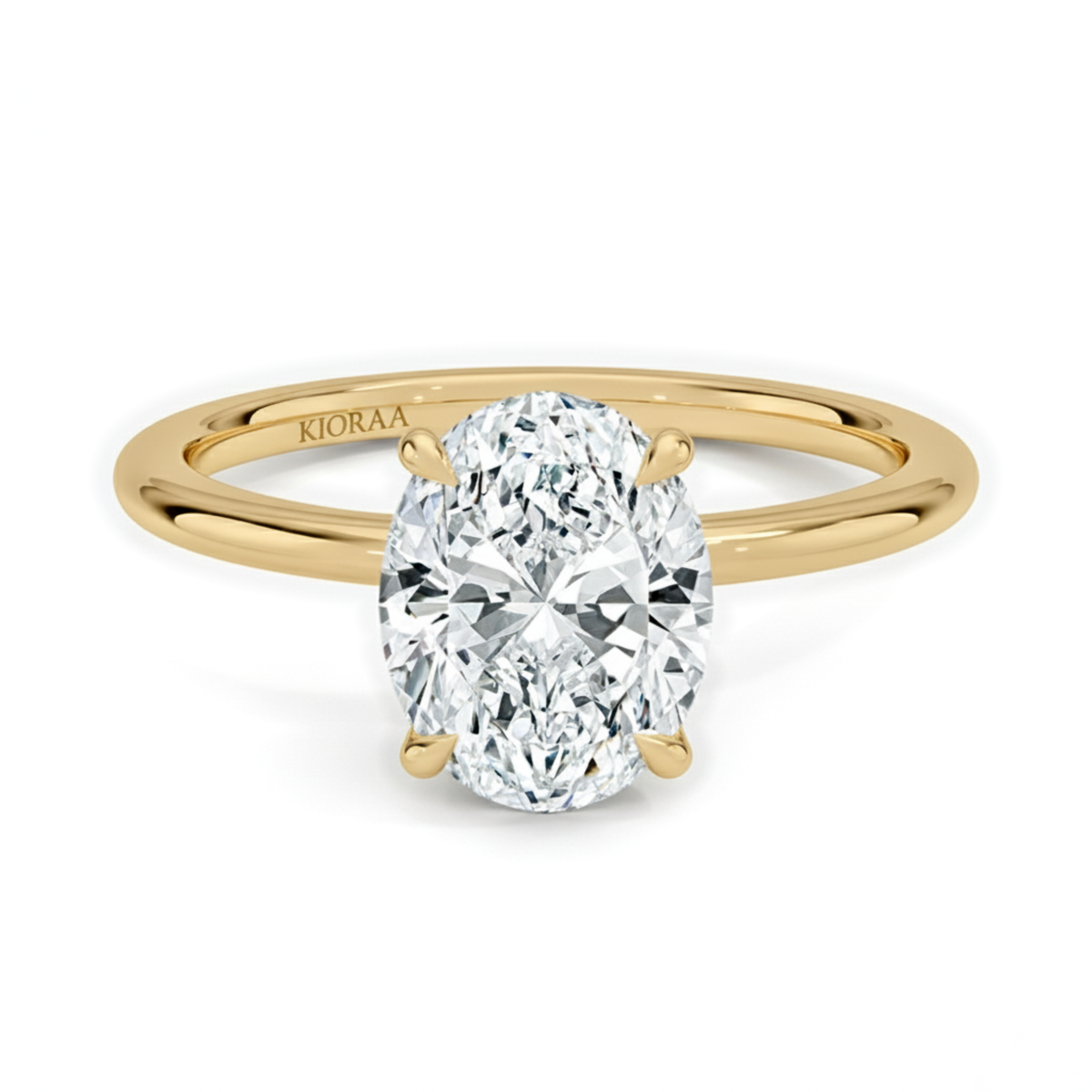 Classic Simple Oval Solitaire Engagement Ring
