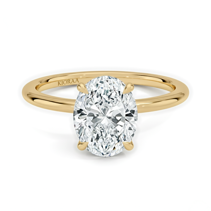 Classic Simple Oval Solitaire Engagement Ring