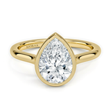 Classic Simple Pear Bezel Solitaire Engagement Ring, thumbnail 1