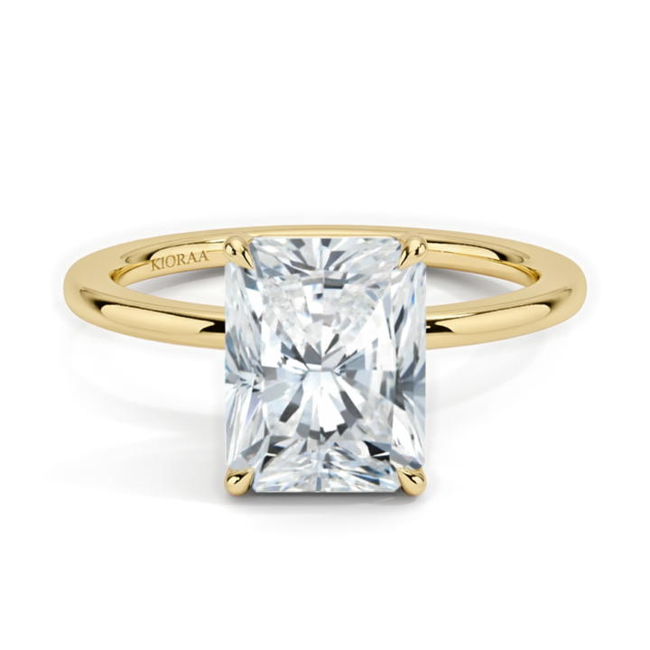 Classic Simple Radiant  Solitaire Engagement Ring
