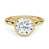 Classic Simple Round Bezel Solitaire Engagement Ring, thumbnail 1
