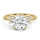Classic Simple Round Shape Three Stone Diamond Ring, thumbnail 1