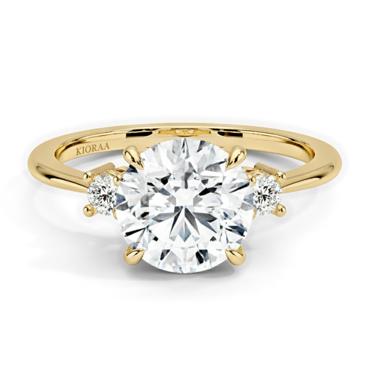 Classic Simple Round Shape Three Stone Diamond Ring