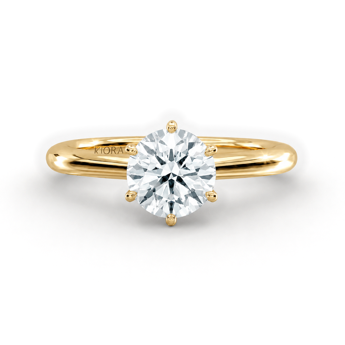 Classic Simple Round Six Prong Solitaire Engagement Ring