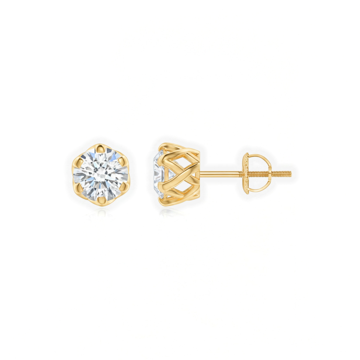 Classic Six Prong Lab Diamond Earrings