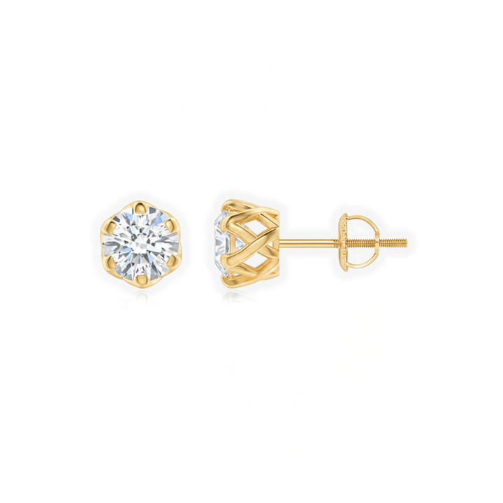 Classic Six Prong Lab Diamond Earrings