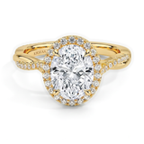 Classic Twist Oval Diamond Halo Engagement Ring, thumbnail 1