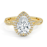 Classic Twist Pear Diamond Halo Engagement Ring, thumbnail 1