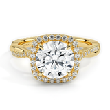 Classic Twist Round Diamond Halo Engagement Ring, thumbnail 1