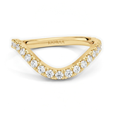 Curve Chevron Round Cut Wedding Band, thumbnail 1