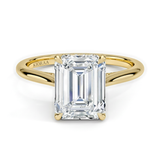 Emerald Diamond Hidden Halo Solitaire Engagement Ring, thumbnail 1