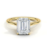 Emerald Diamond Solitaire Engagement Ring, thumbnail 1