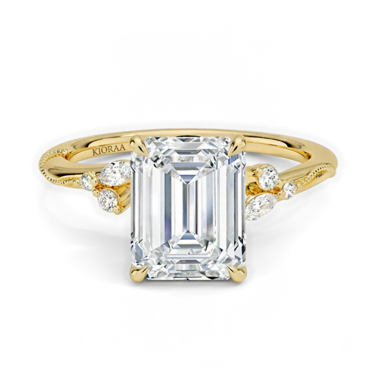 Emerald Shape Vintage  Engagement Ring