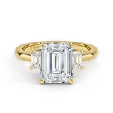 Emerald Three Stone Engagement Ring, thumbnail 1