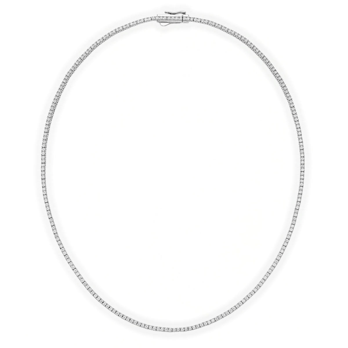 Four Prong Lab Diamond Tennis Necklace