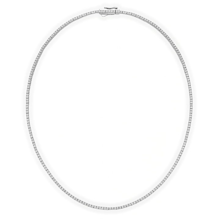 Four Prong Lab Diamond Tennis Necklace