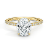 Half Coverage Oval Solitaire Engagement Ring, thumbnail 1
