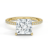 Half Coverage Princess Solitaire Engagement Ring, thumbnail 1