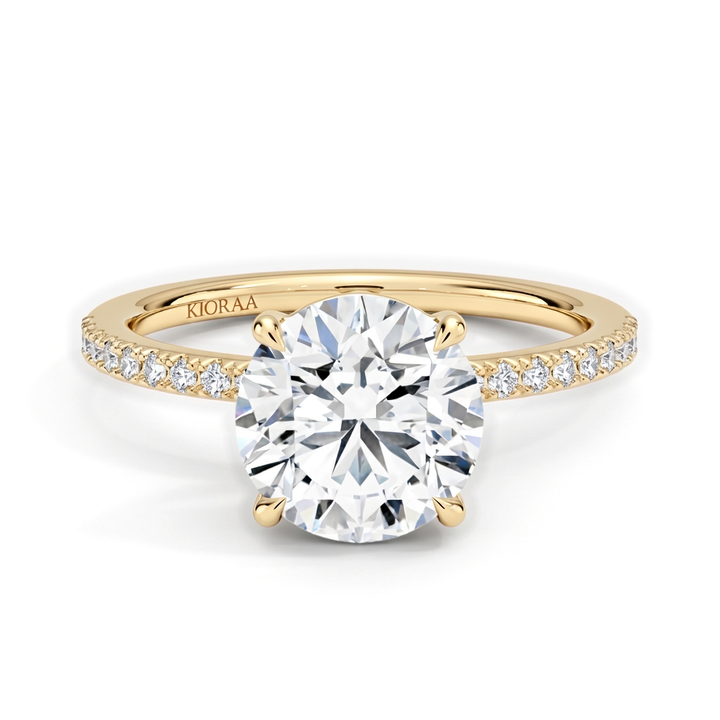 Half Coverage Round Solitaire Engagement Ring