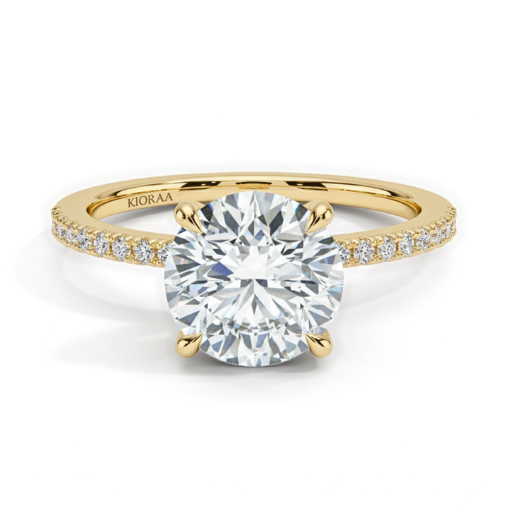 Hidden Halo Round Lab Grown Diamond Ring
