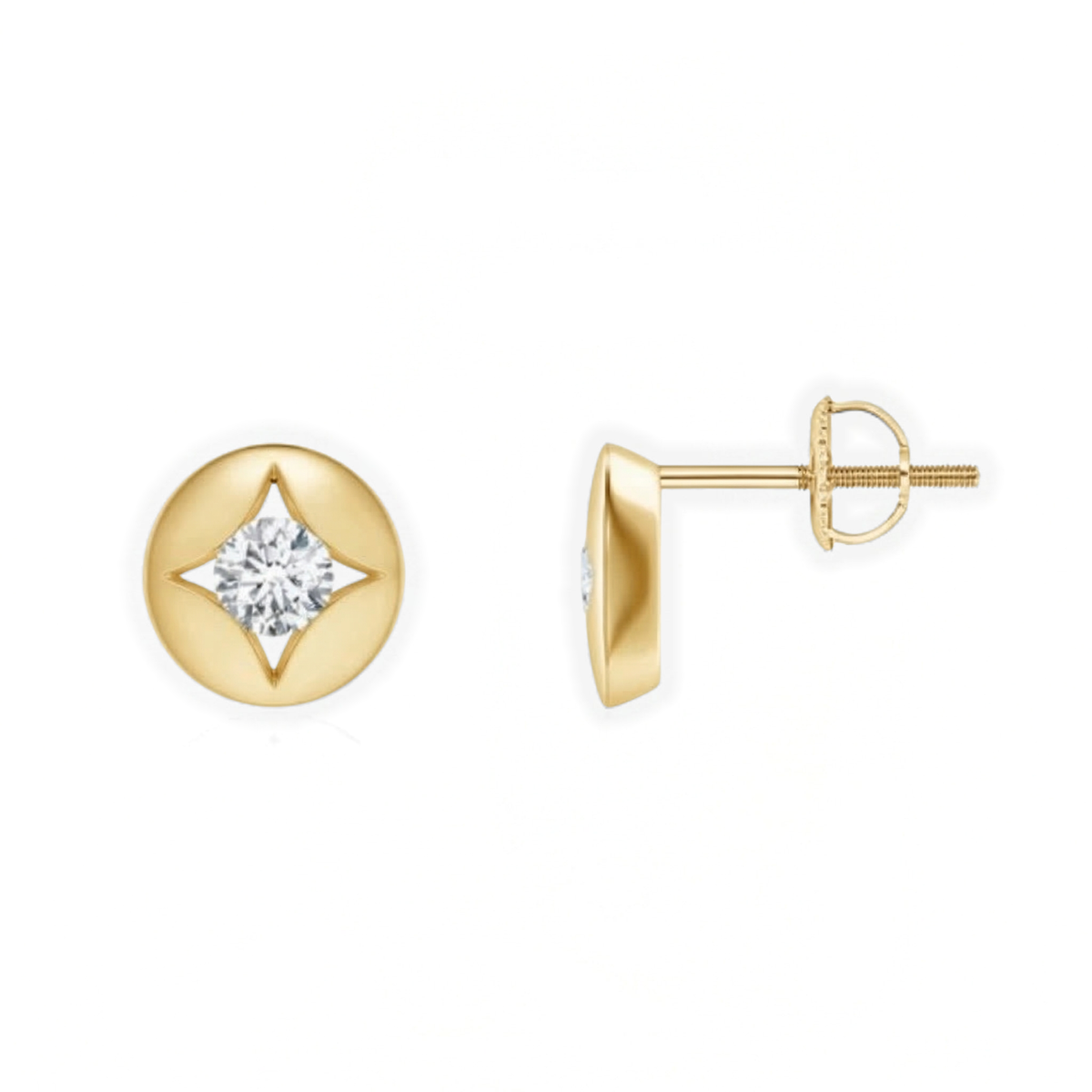 Lab Grown Channel Set Diamond Round Studs