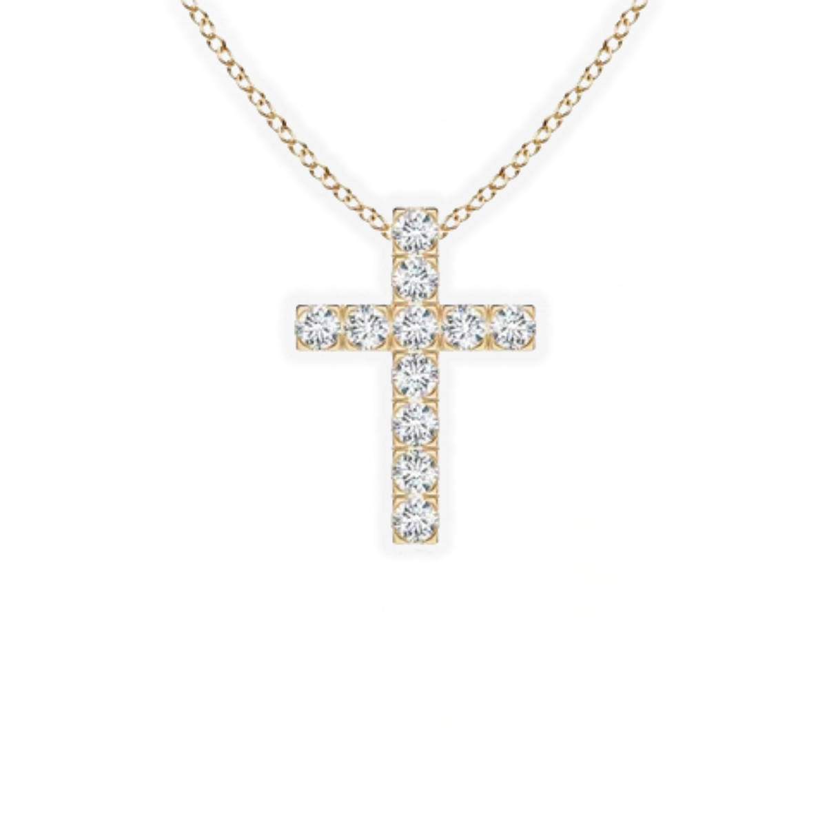 Lab Grown Round Diamond Cross Pendant